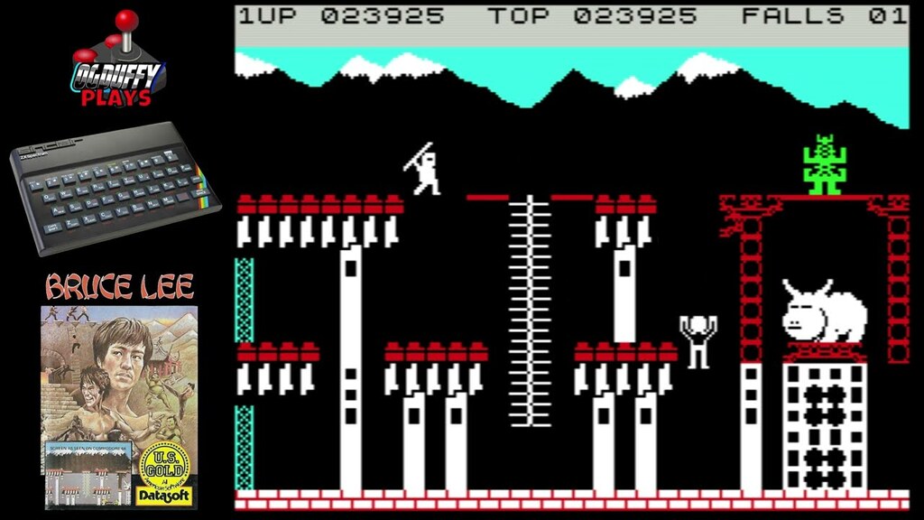 Pantalla del juego Bruce Lee en ZX Spectrum