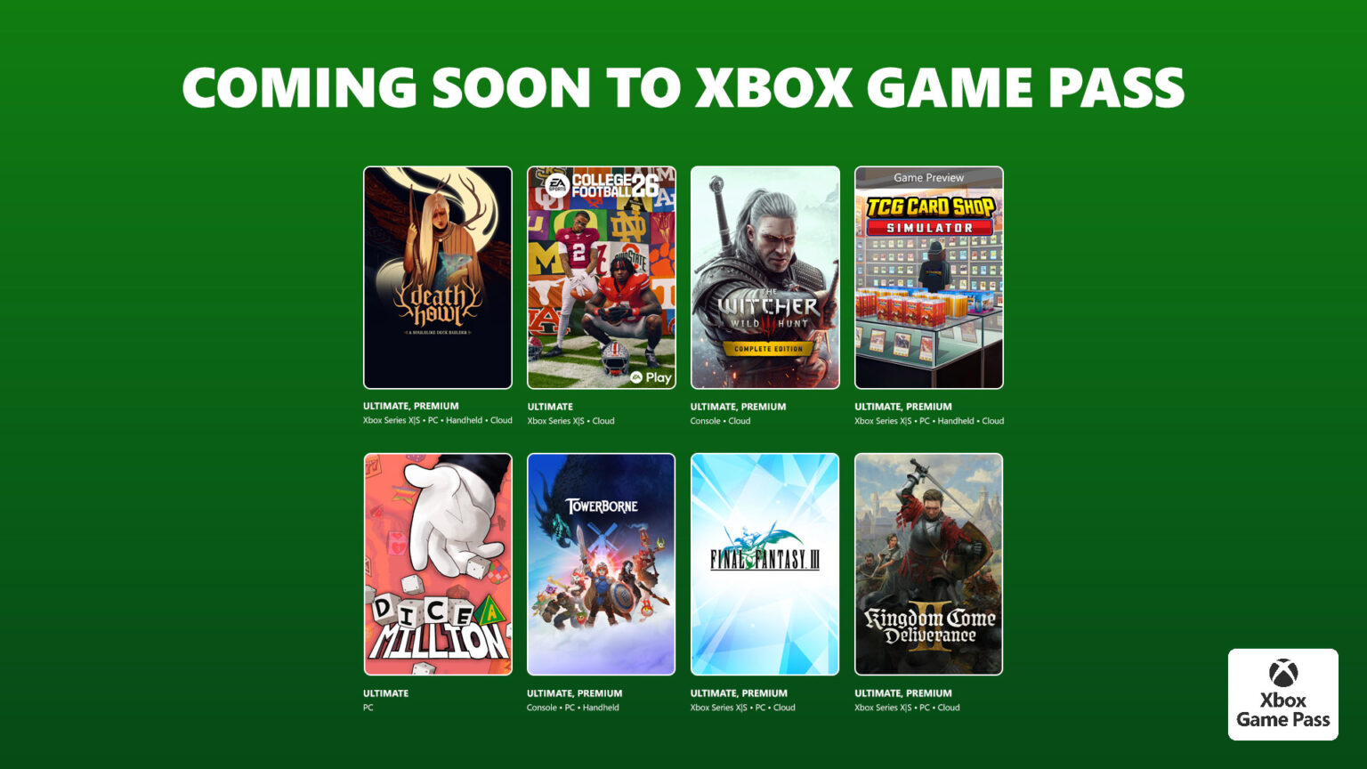 ¡Bombazo en Xbox Game Pass! Kingdom Come II, The Witcher 3 y más novedades para febrero y marzo